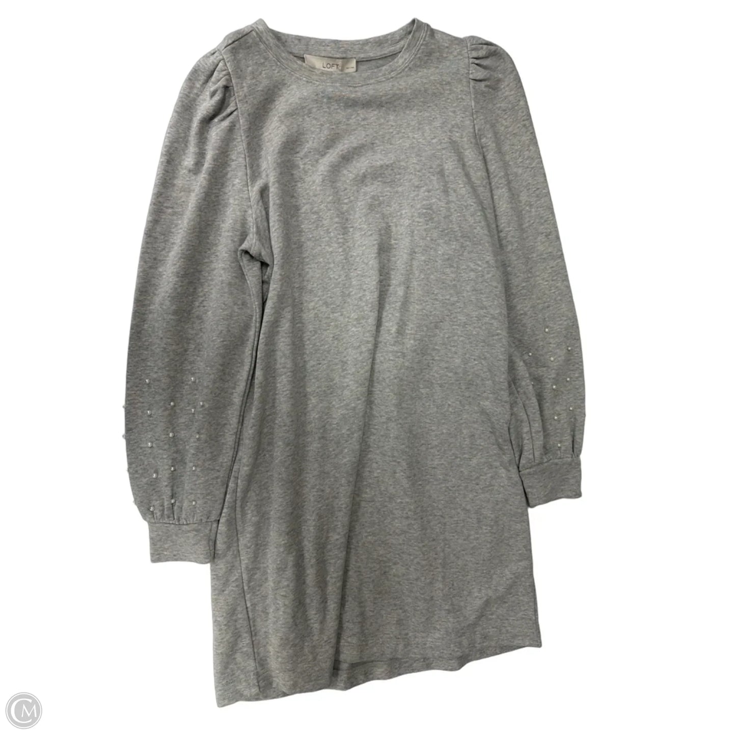 Dress Casual Midi By Loft In Grey, Size: Mp