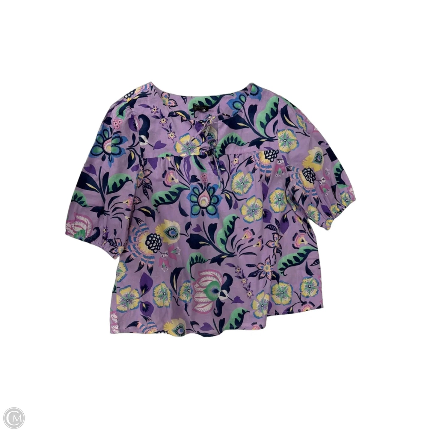 Top Short Sleeve By Talbots In Floral Print, Size: M