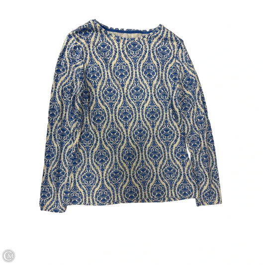 Top Long Sleeve By Croft And Barrow In Blue & White, Size: M