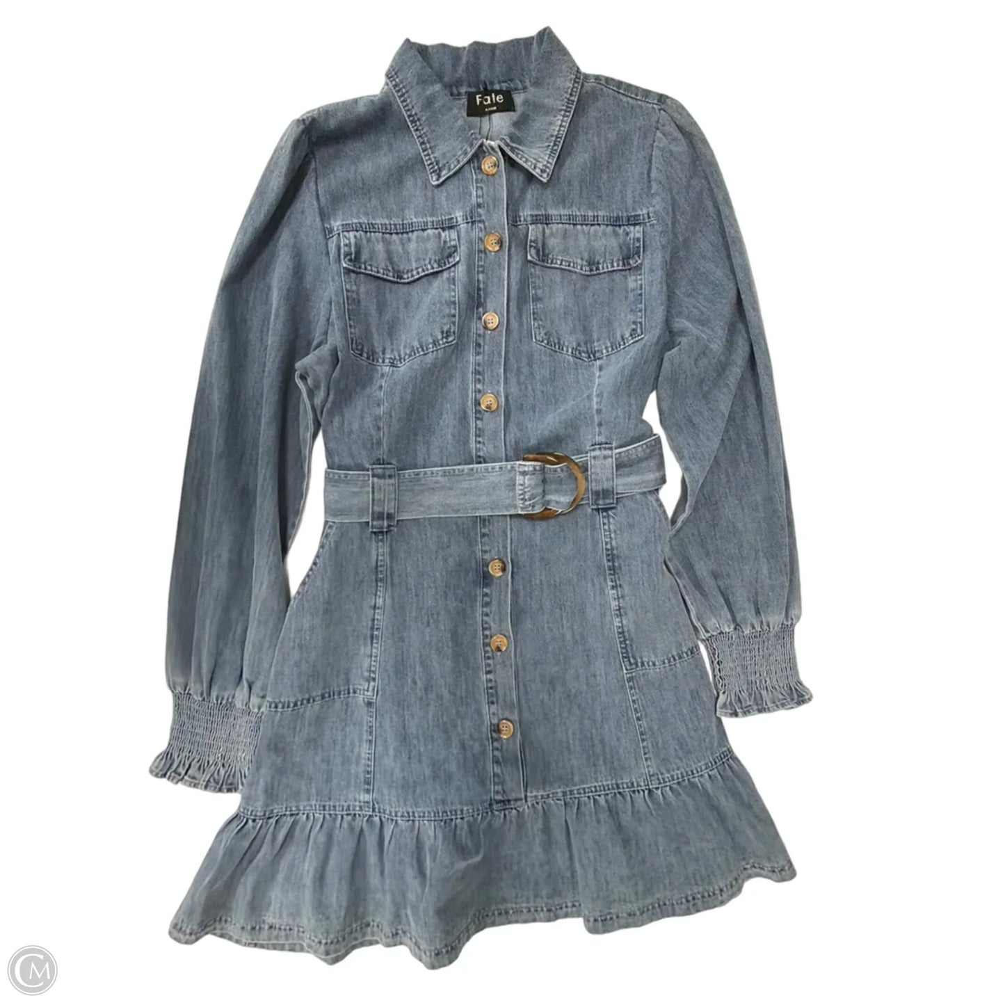 Dress Casual Midi By Fate In Blue Denim, Size: L