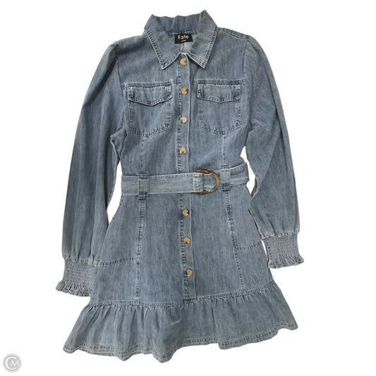 Dress Casual Midi By Fate In Blue Denim, Size: L