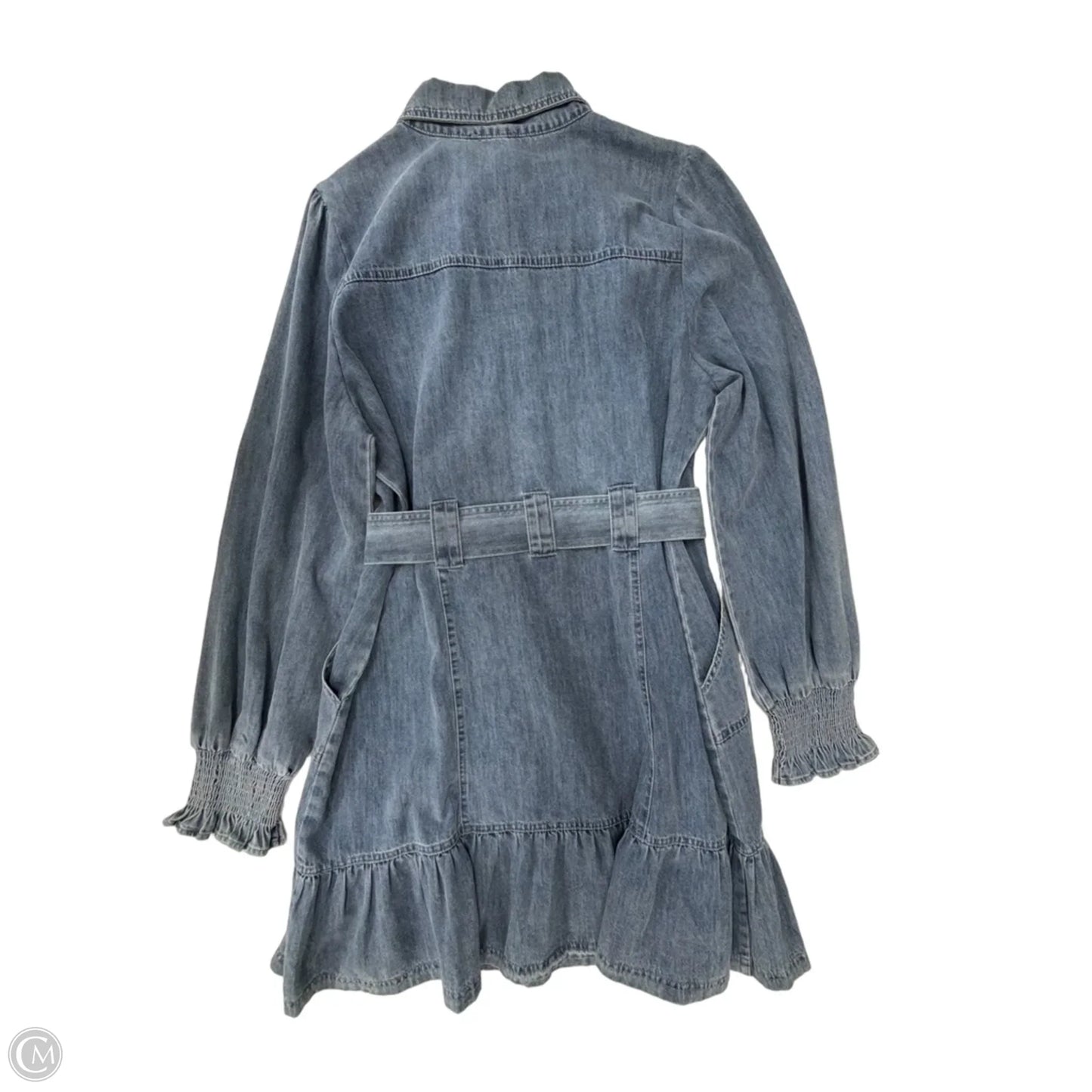 Dress Casual Midi By Fate In Blue Denim, Size: L