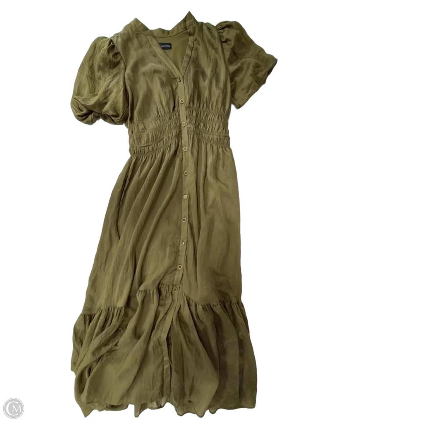 Dress Casual Midi By Zara In Green, Size: M