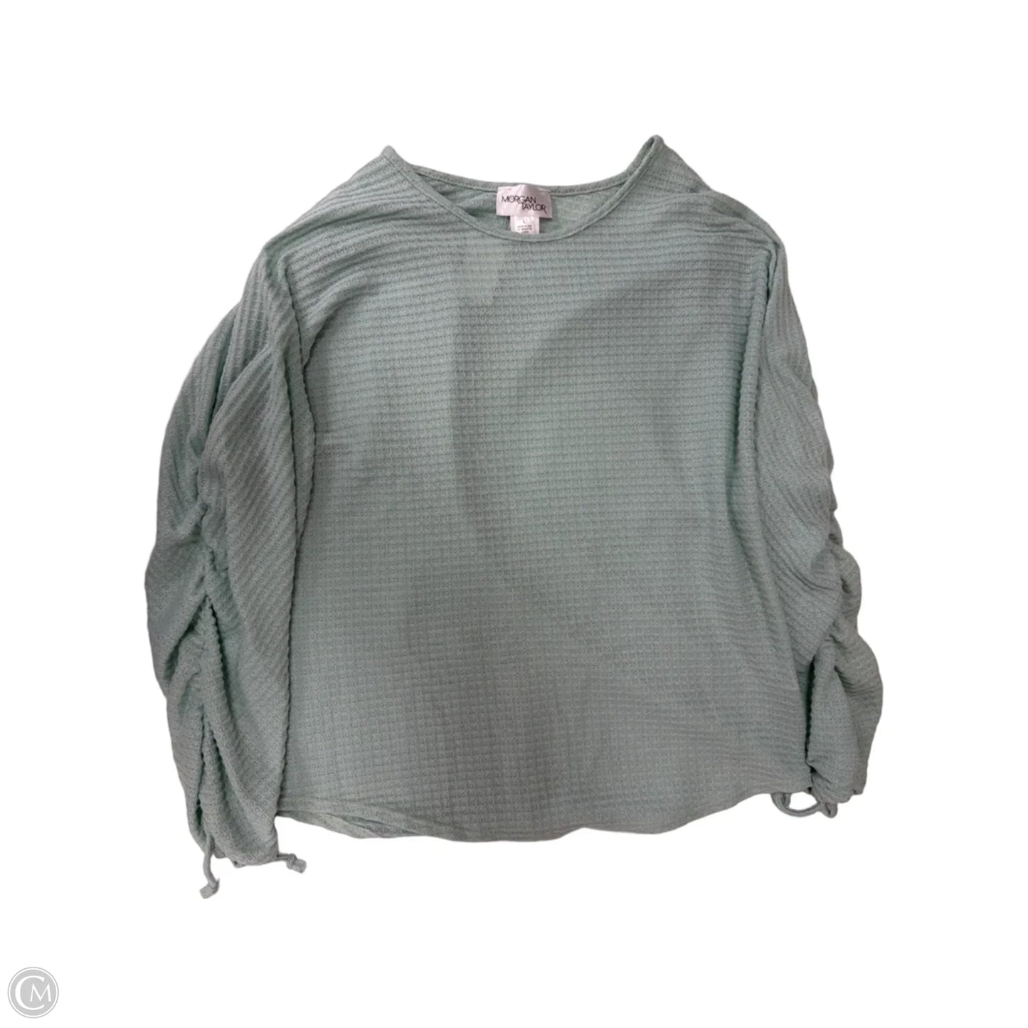 Top Long Sleeve By Morgan Taylor In Aqua, Size: L