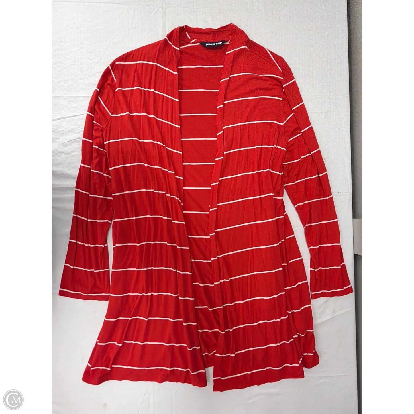 Cardigan By Lands End In Striped Pattern, Size: 1x