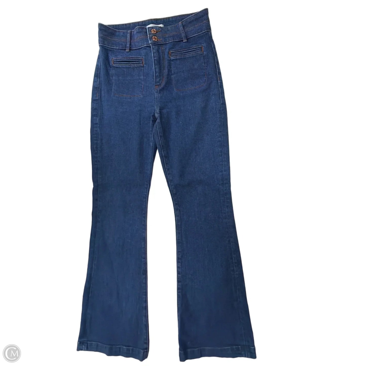 Jeans Flared By Loft In Blue Denim, Size: 0