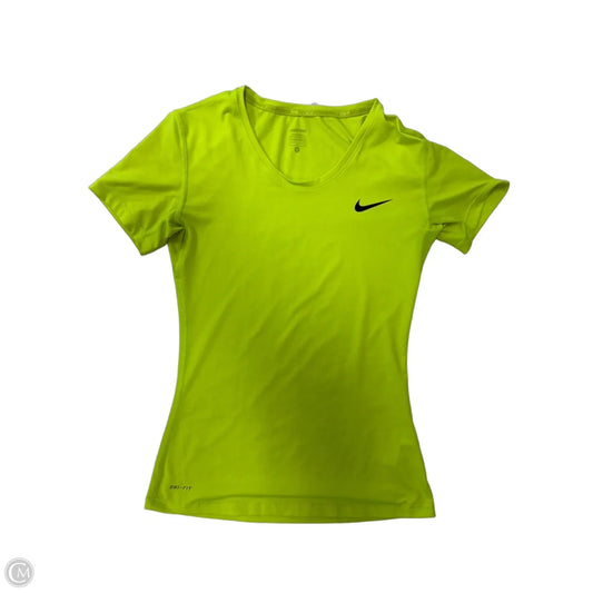Athletic Top Short Sleeve By Nike Apparel In Chartreuse, Size: M