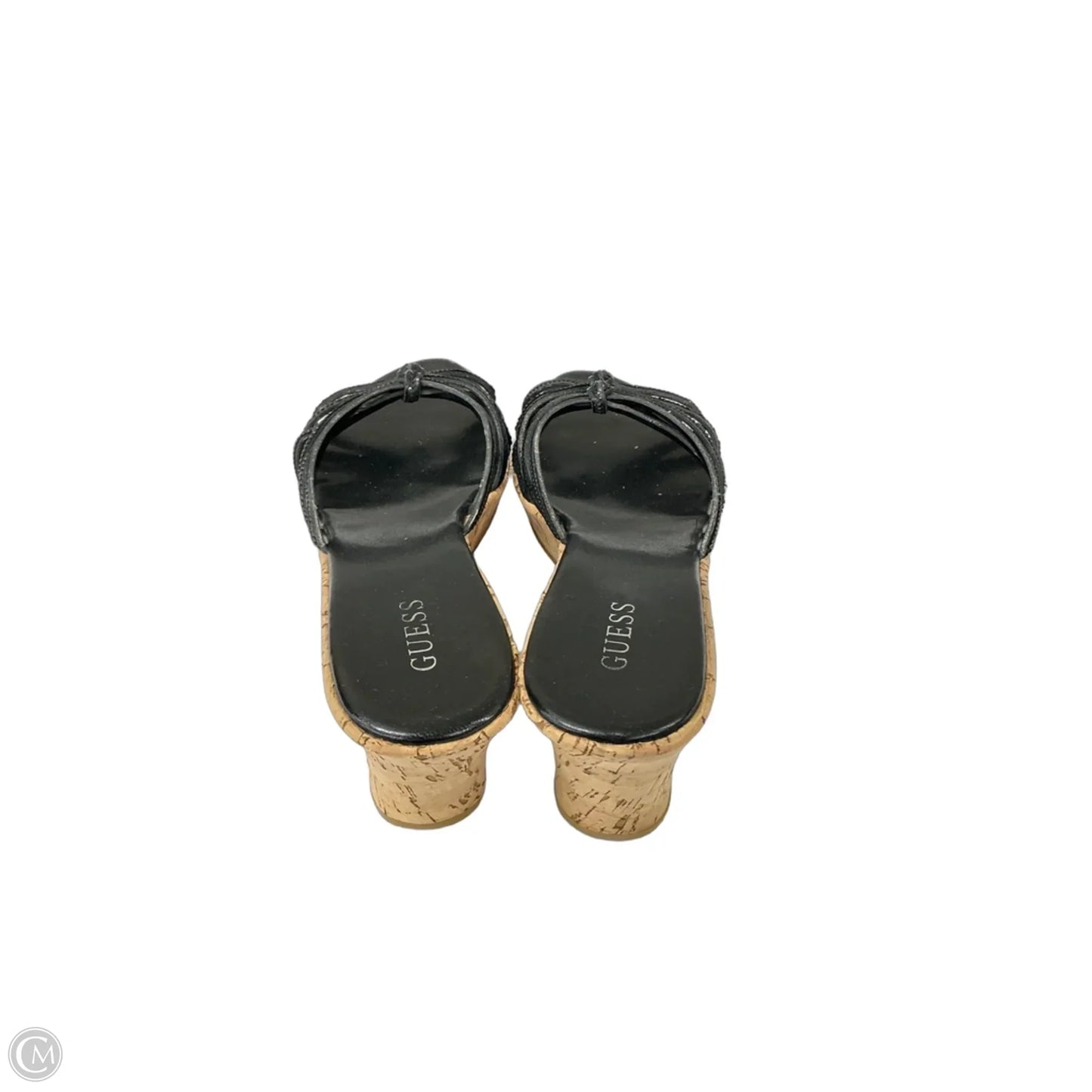 Sandals Heels Wedge By Guess In Black, Size: 8.5