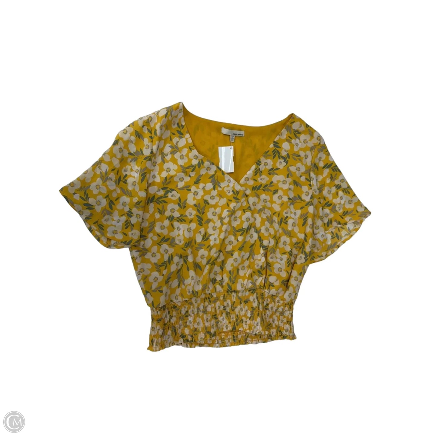 Top Short Sleeve By June & Hudson In Yellow, Size: S