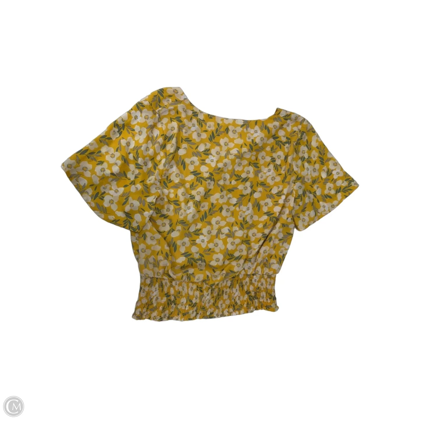 Top Short Sleeve By June & Hudson In Yellow, Size: S