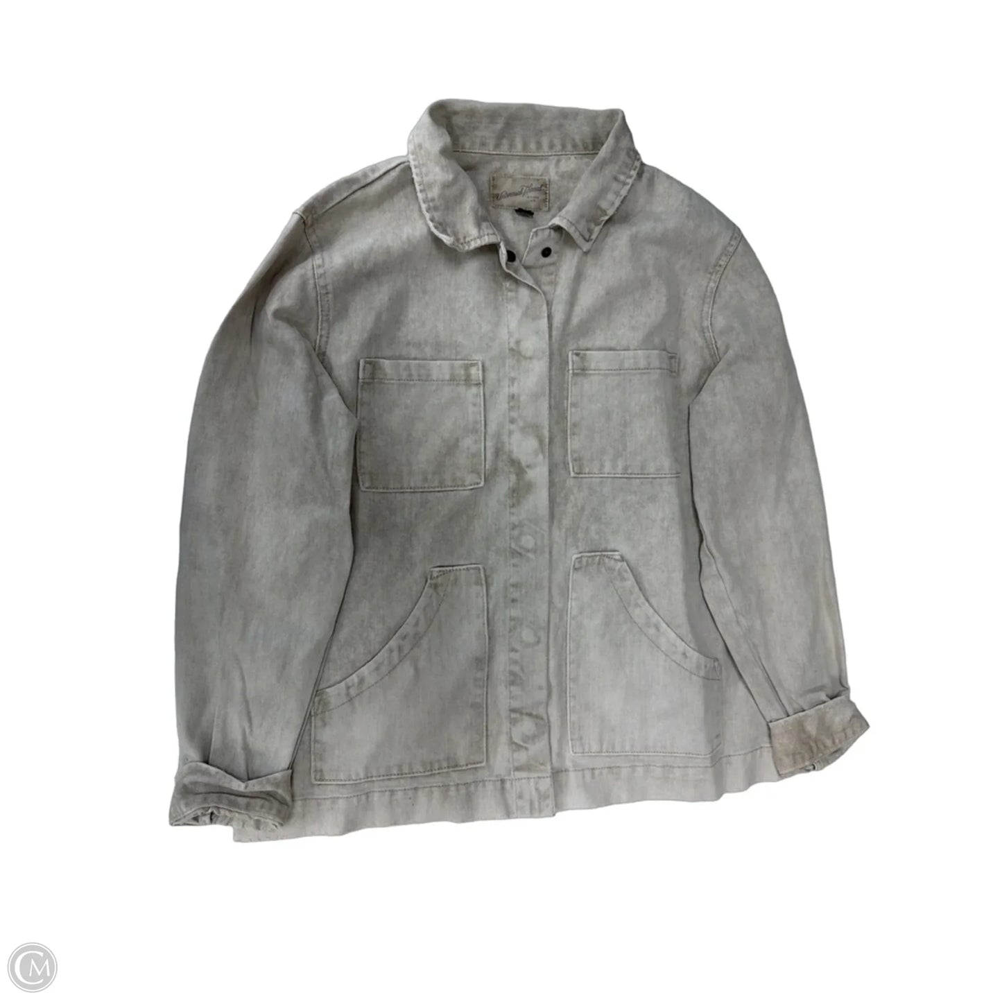 Jacket Denim By Universal Thread In Beige, Size: M