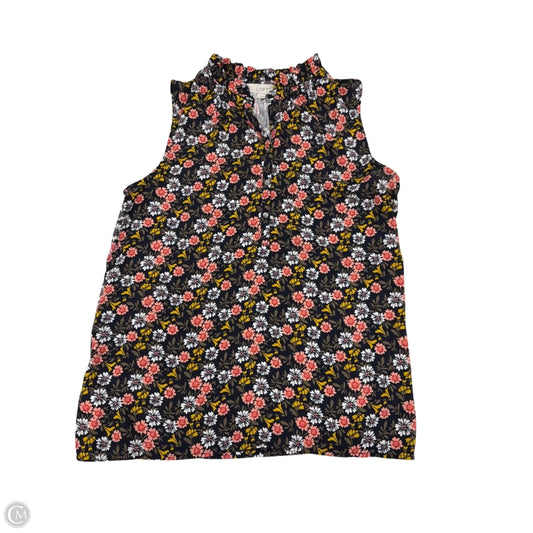 Top Sleeveless By Loft In Floral Print, Size: S