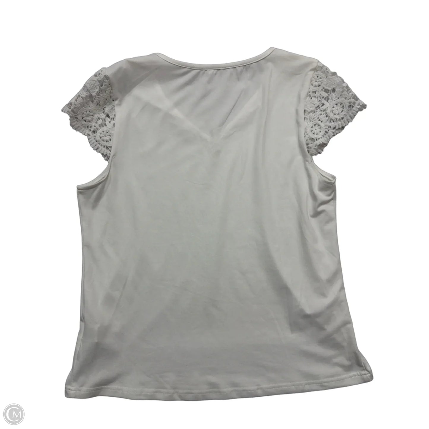 Top Short Sleeve By Shein In White, Size: L
