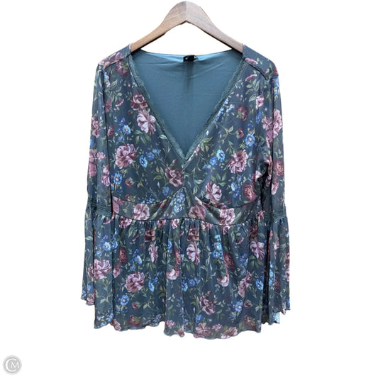 Top Long Sleeve By Torrid In Floral Print, Size: 1x
