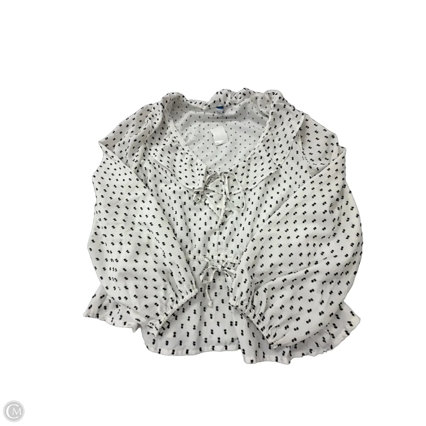 Top Long Sleeve By Old Navy In Black & White, Size: L