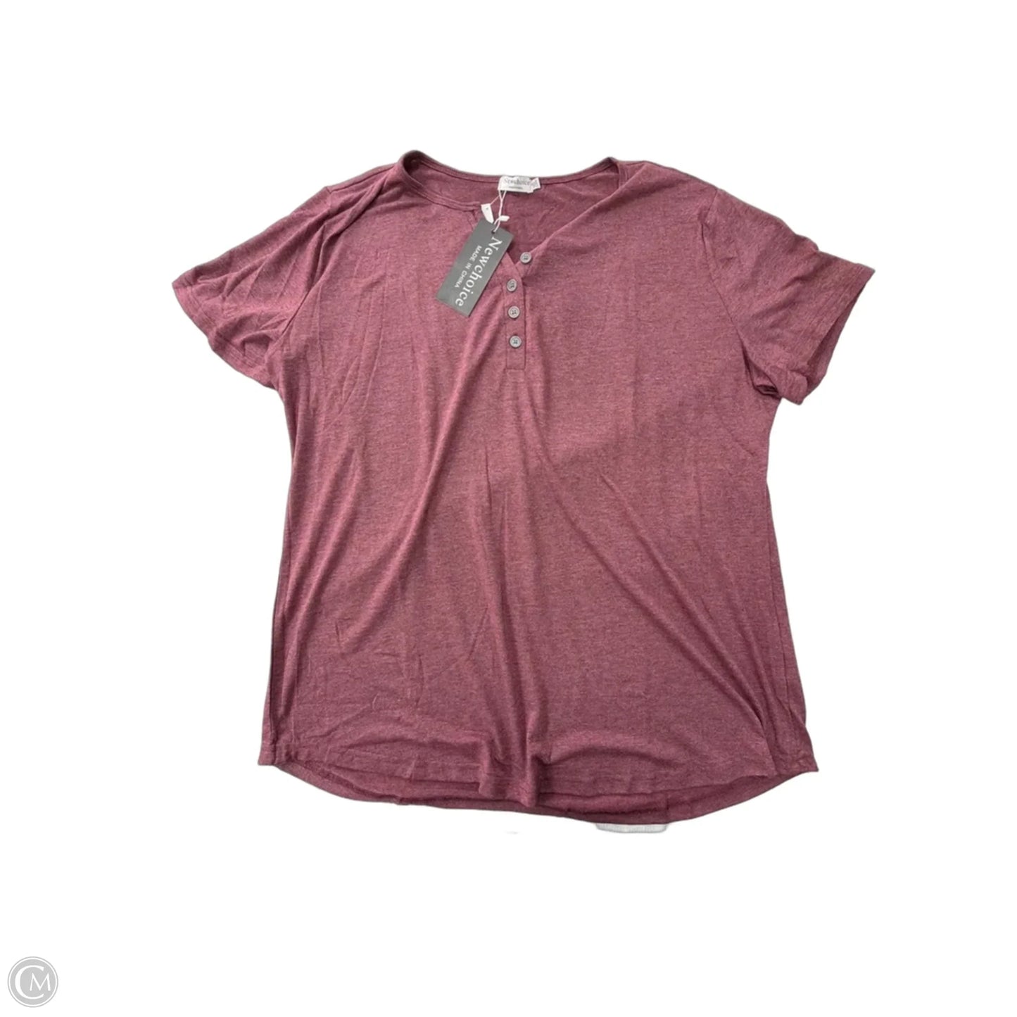 Top Short Sleeve By Clothes Mentor In Maroon, Size: 2x