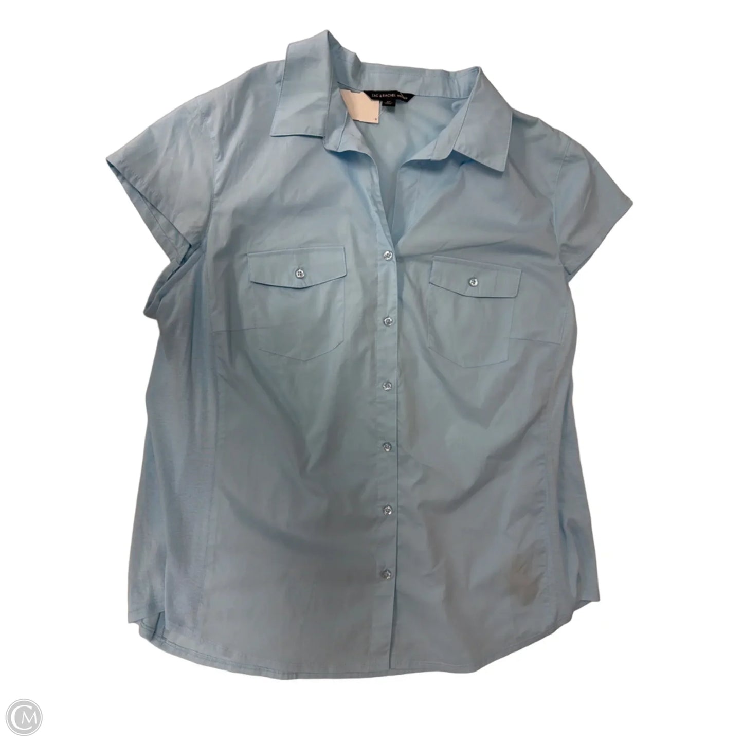 Top Short Sleeve By Zac And Rachel In Blue, Size: 3x
