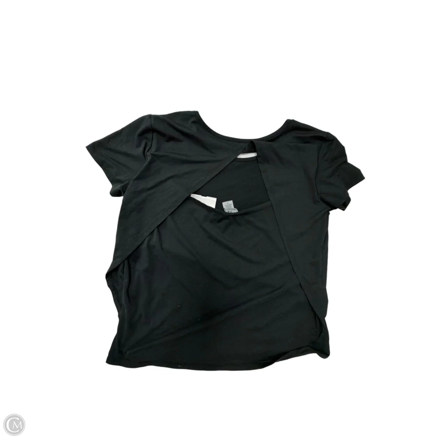 Athletic Top Short Sleeve By Champion In Black, Size: M