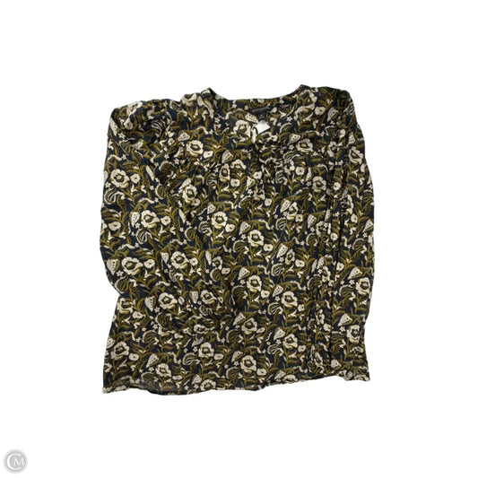Top Long Sleeve By Banana Republic In Floral Print, Size: Xl