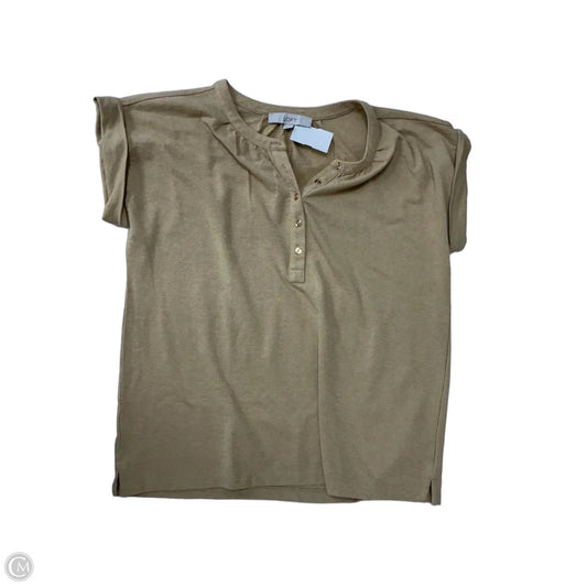 Top Short Sleeve By Loft In Tan, Size: Xs
