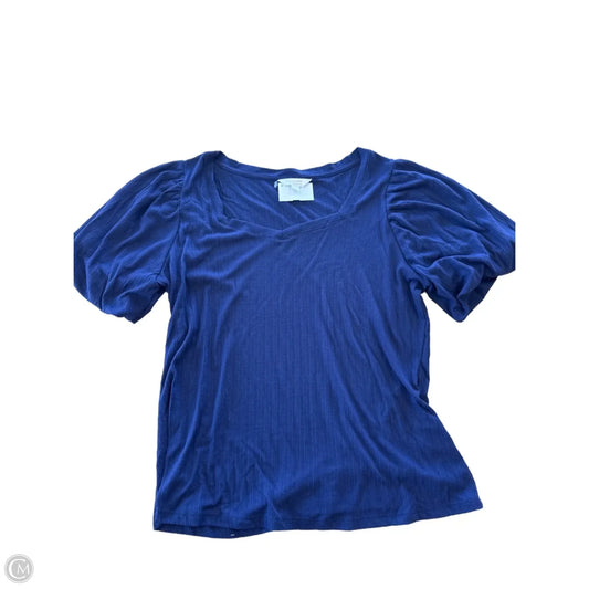 Top Short Sleeve By Lc Lauren Conrad In Blue, Size: L