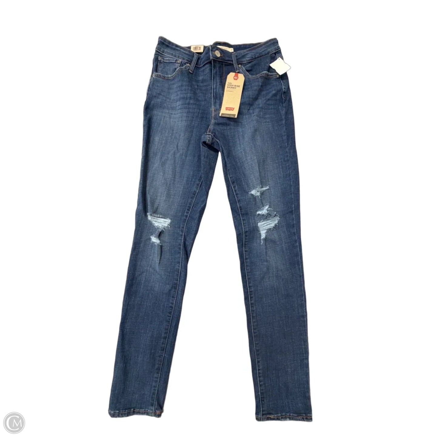 Jeans Skinny By Levis In Blue Denim, Size: 10