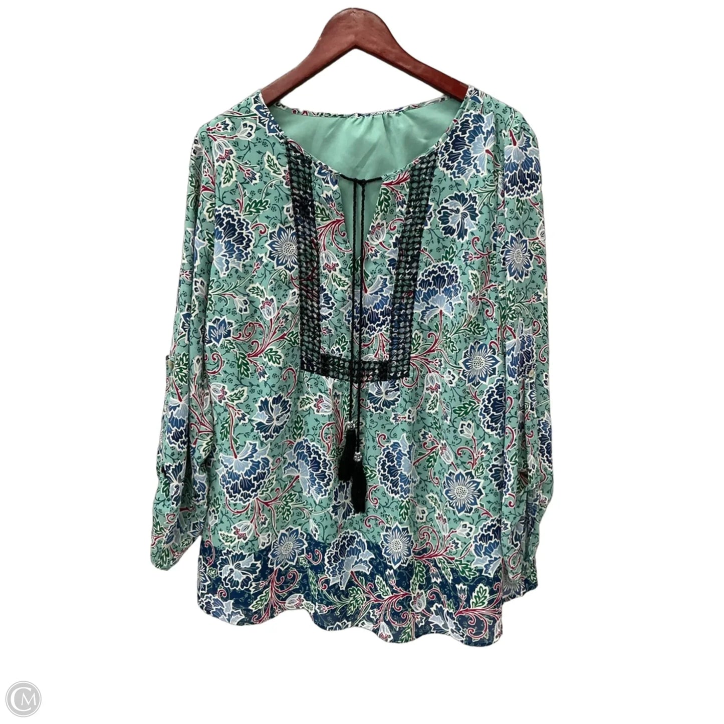 Top Long Sleeve By Clothes Mentor In Green, Size: 3x
