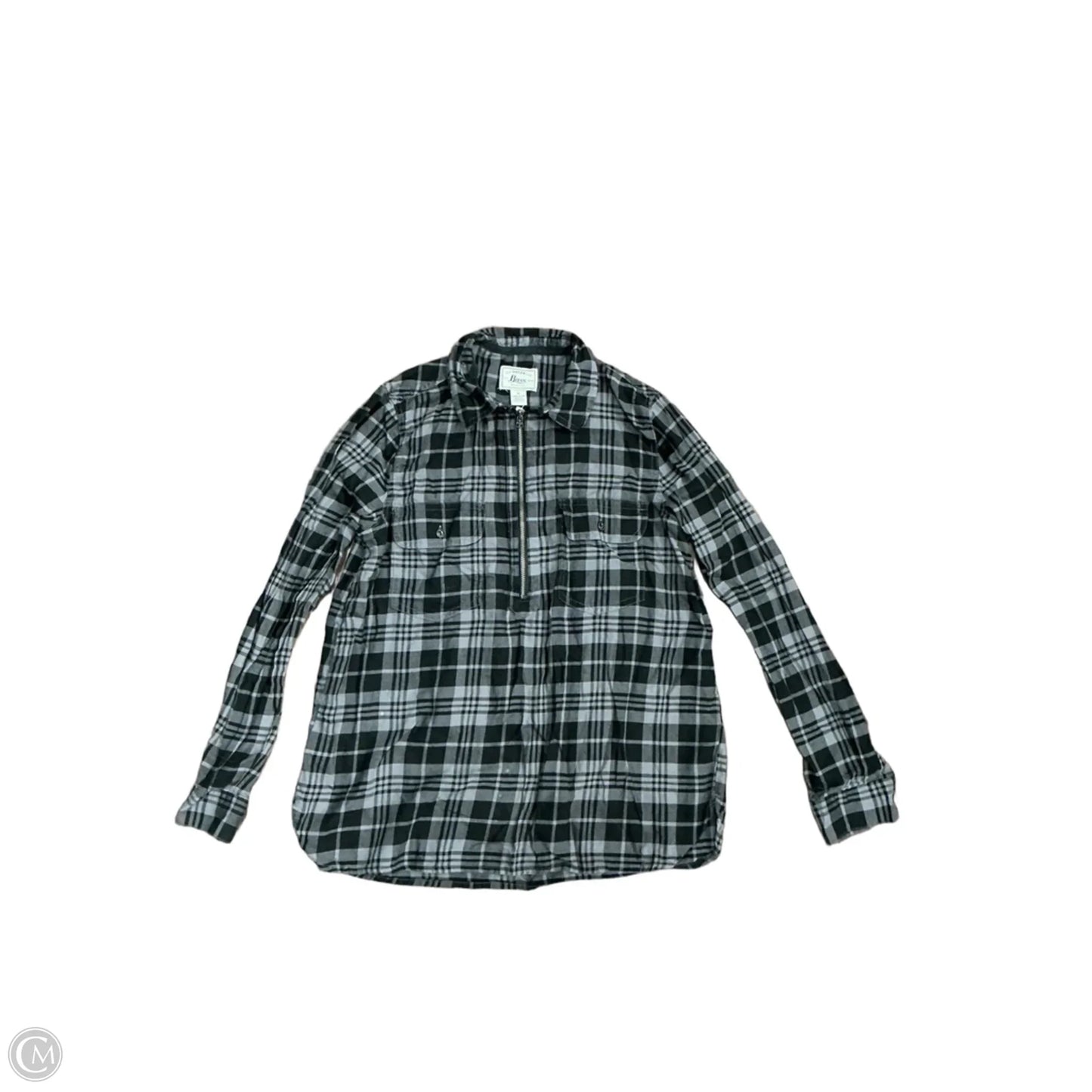 Top Long Sleeve By Gh Bass And Co In Plaid Pattern, Size: M