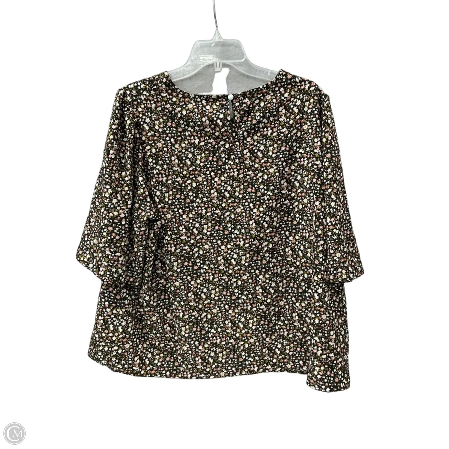 Top Short Sleeve By Emery Rose In Floral Print, Size: 2x
