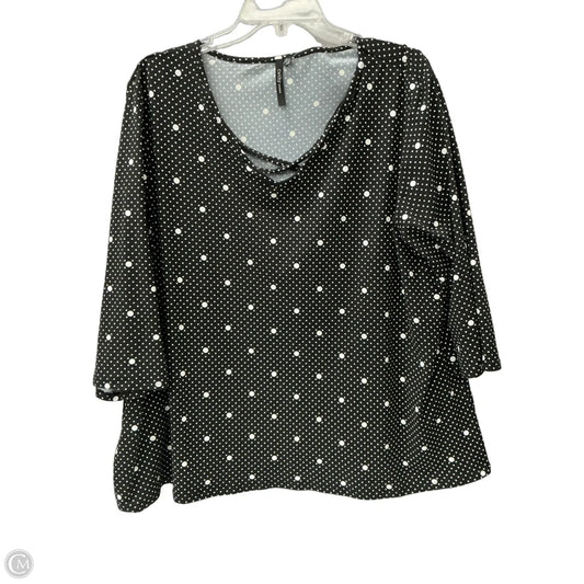 Top 3/4 Sleeve By Clothes Mentor In Polkadot Pattern, Size: 2x