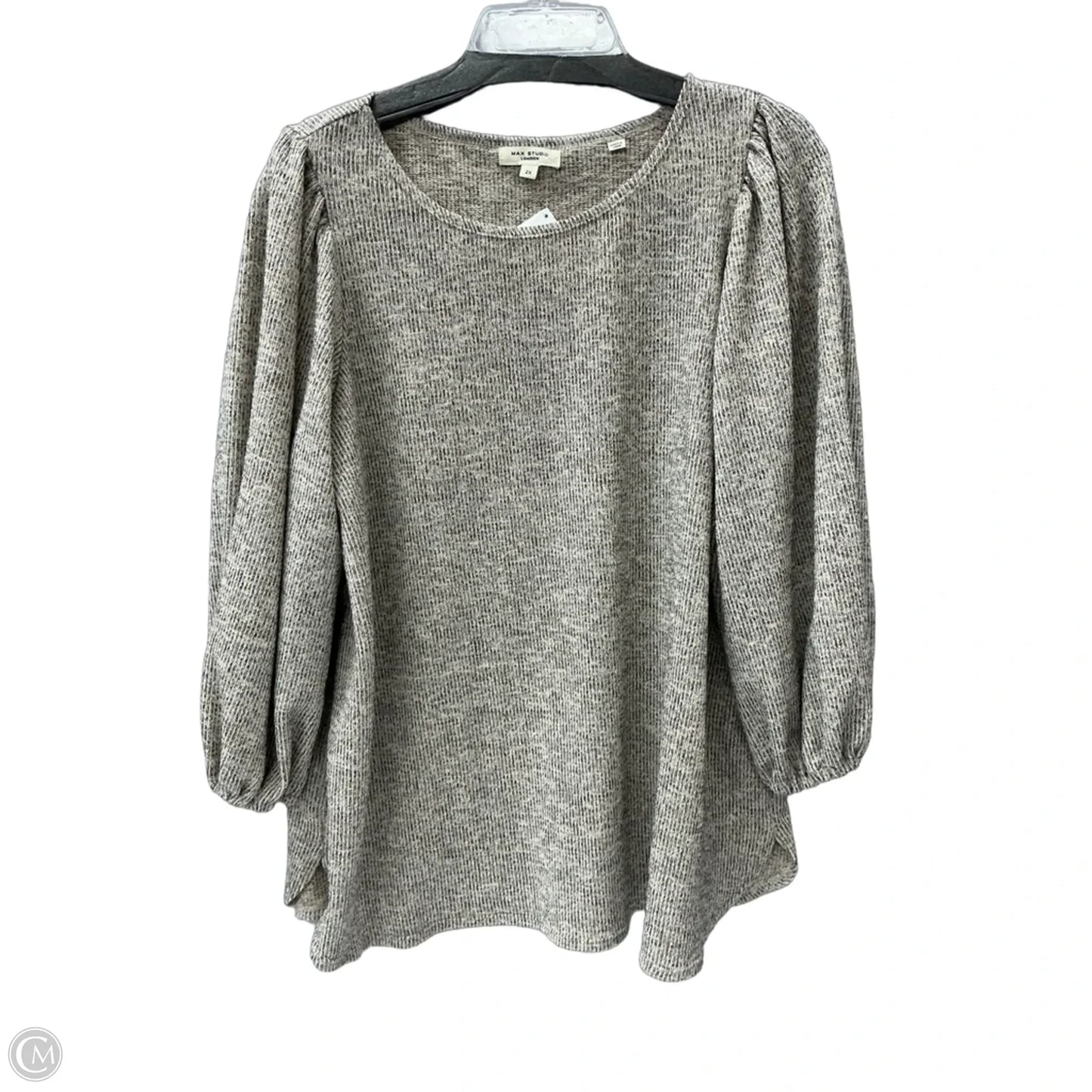 Top Long Sleeve By Max Studio In Tan, Size: 2x