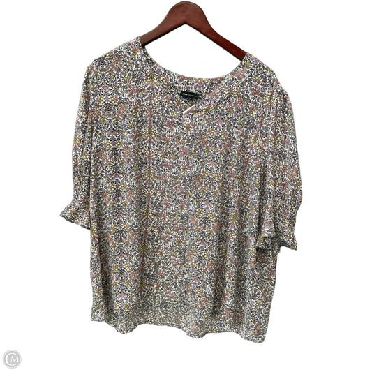 Top 3/4 Sleeve By Jones New York In Floral Print, Size: 2x