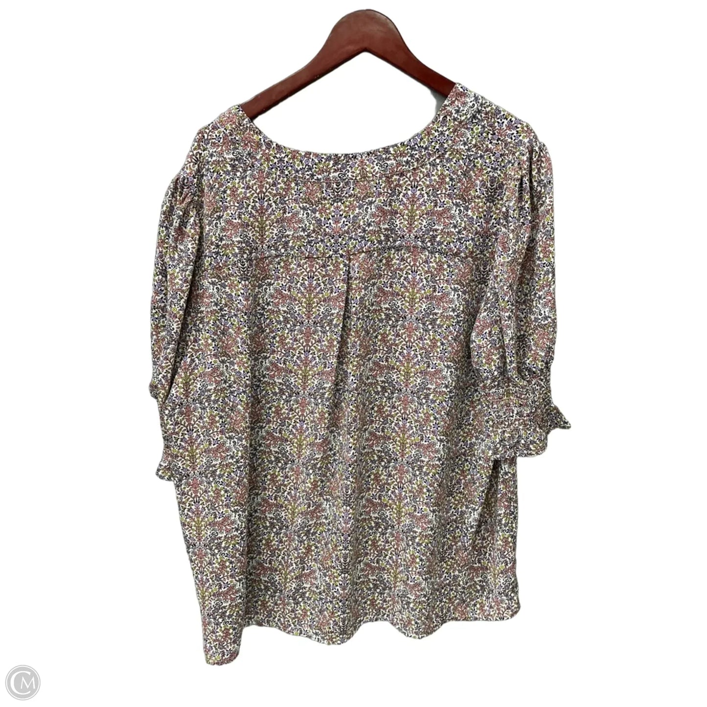 Top 3/4 Sleeve By Jones New York In Floral Print, Size: 2x