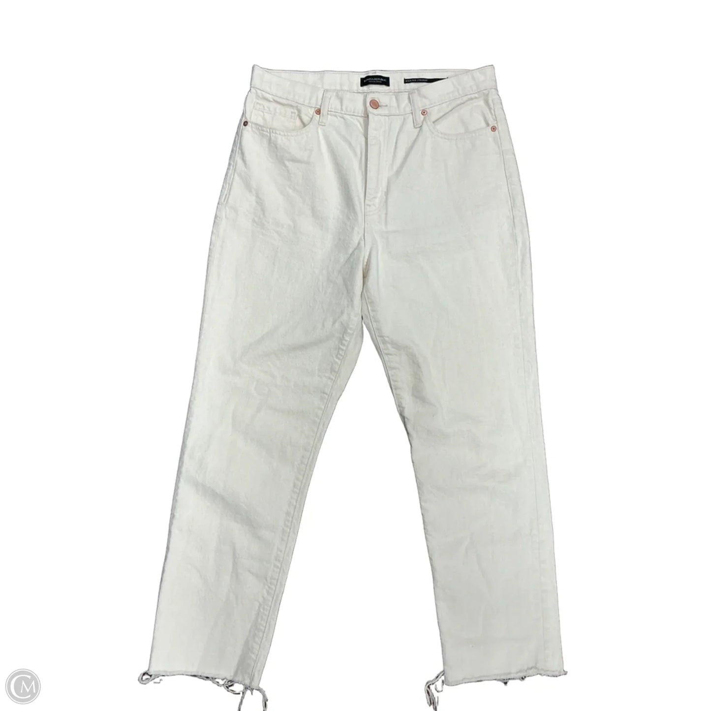 Jeans Straight By Banana Republic In Cream Denim, Size: 12l