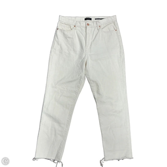 Jeans Straight By Banana Republic In Cream Denim, Size: 12l
