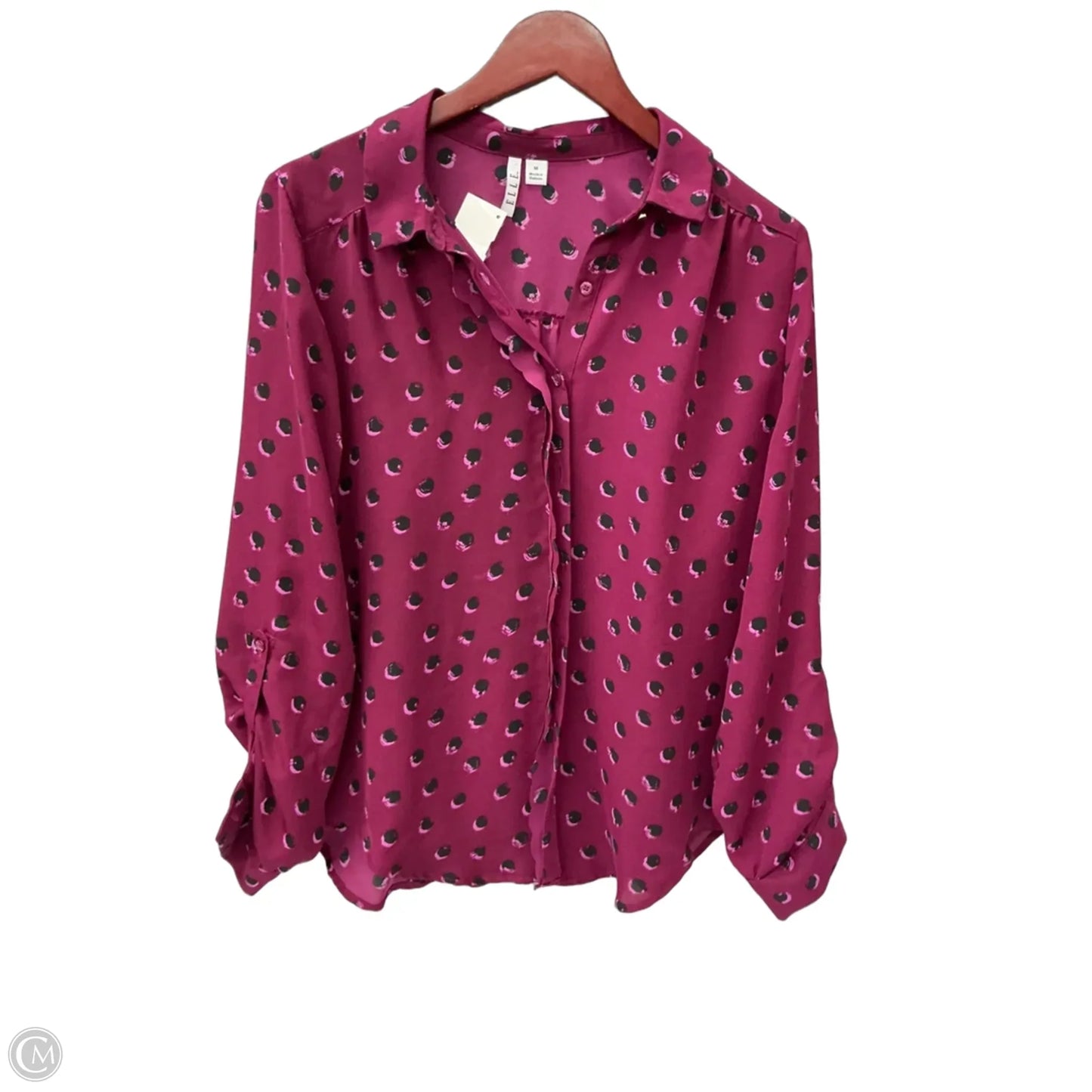 Top Long Sleeve By Elle In Pink, Size: M