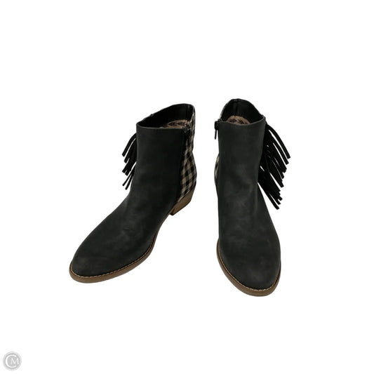 Boots Ankle Flats By Clothes Mentor In Plaid Pattern, Size: 8