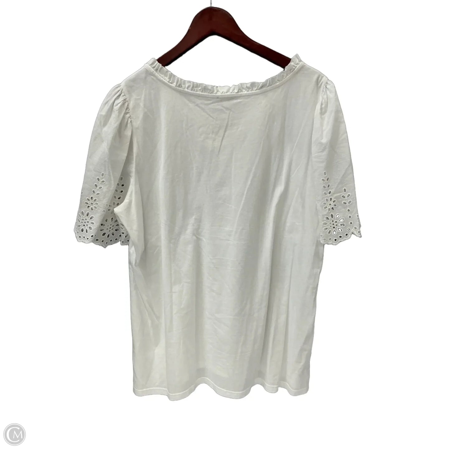 Top Short Sleeve By Talbots In White, Size: 1x