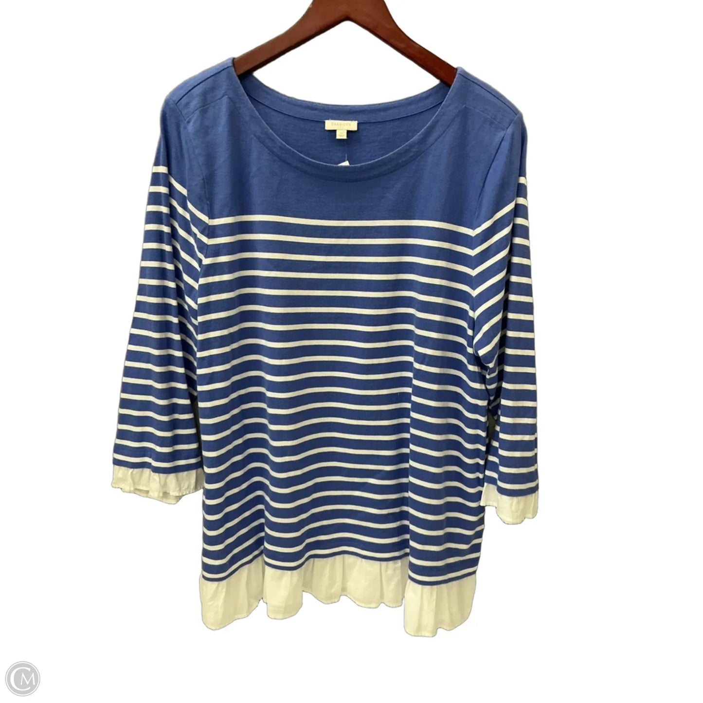 Top Long Sleeve By Talbots In Striped Pattern, Size: Xl