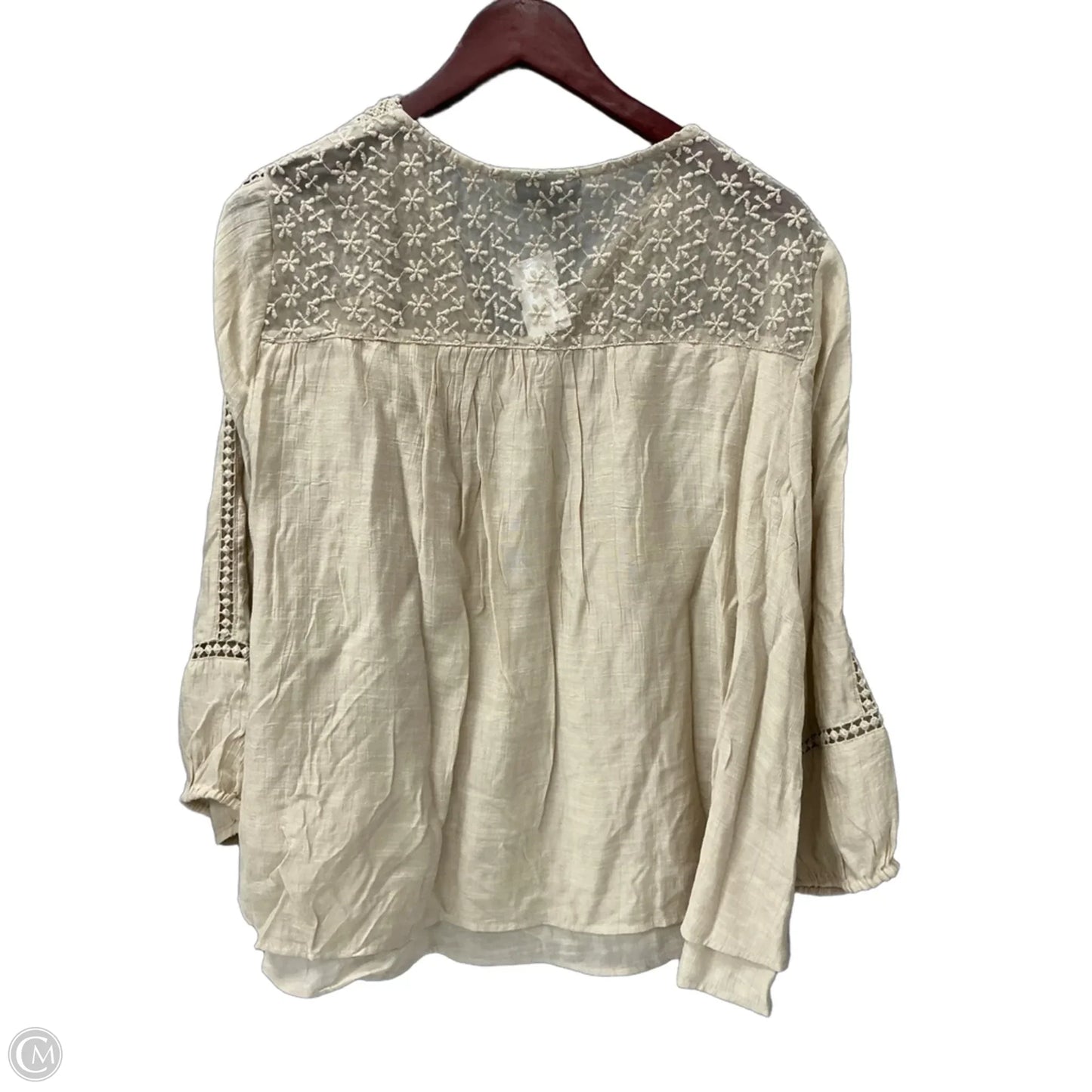 Top Long Sleeve By Style And Company In Tan, Size: L