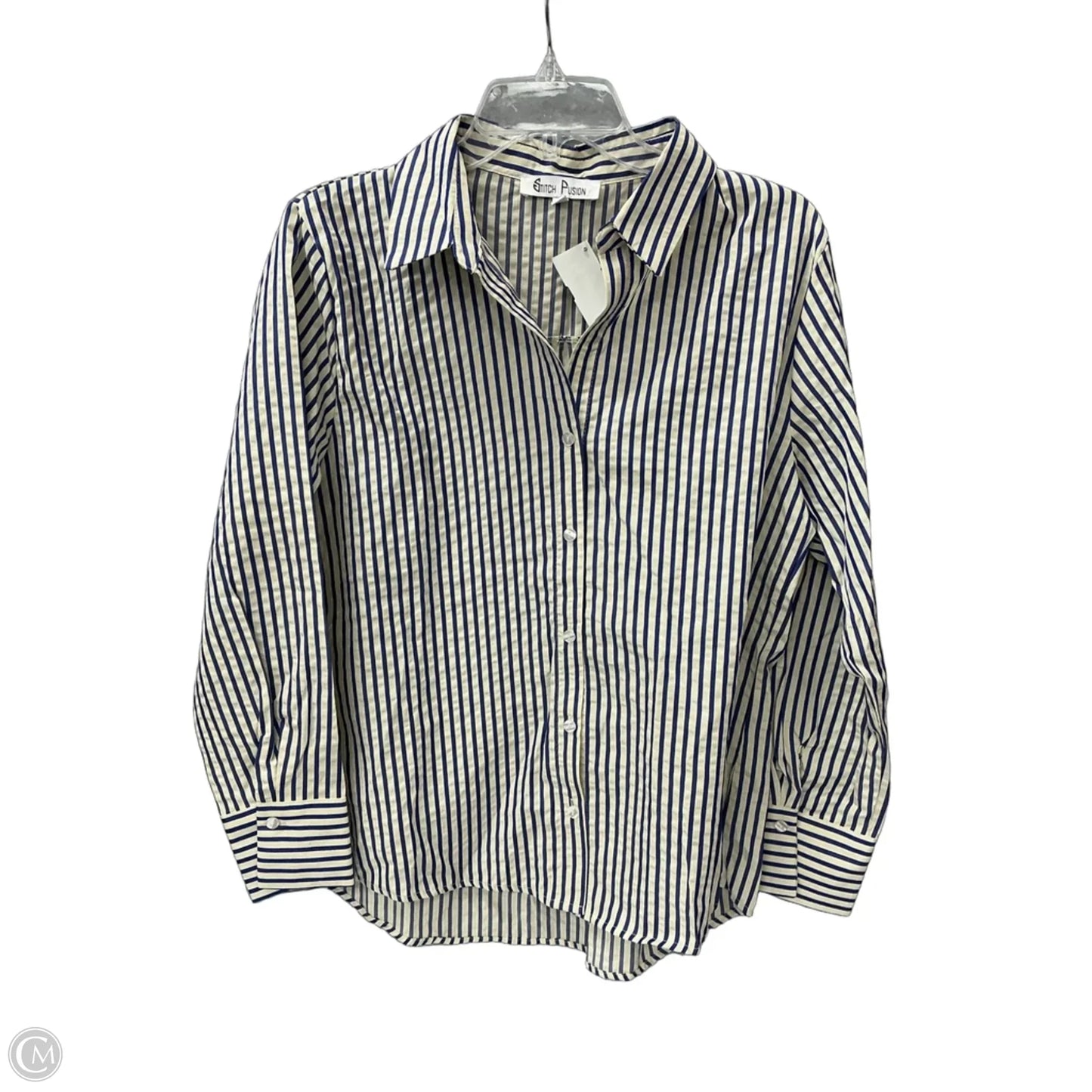 Top Long Sleeve By Clothes Mentor In Striped Pattern, Size: L