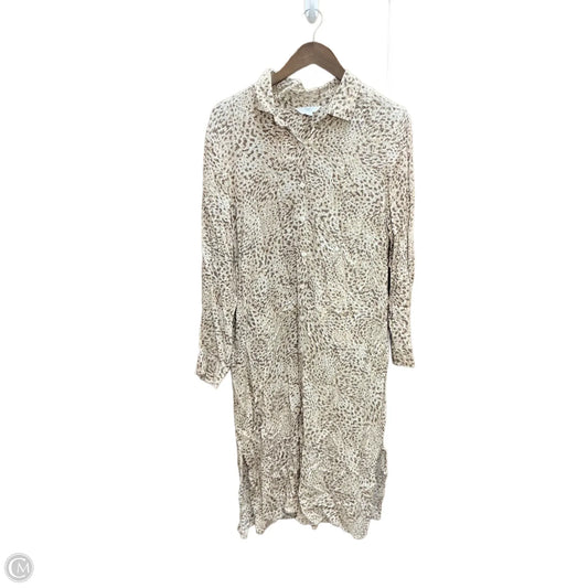 Dress Casual Midi By Time And Tru In Animal Print, Size: L