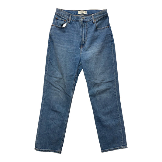 Jeans Straight By Abercrombie And Fitch In Blue Denim, Size:4