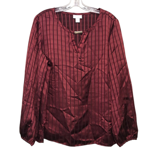 Top Ls By Liz Claiborne In Red, Size:L