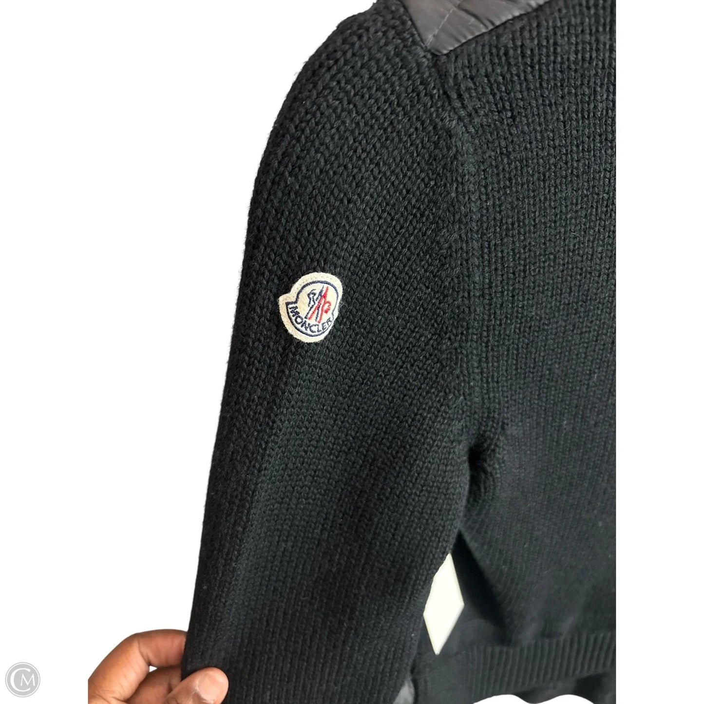 Jacket Luxury Designer By Moncler In Black, Size: Xs