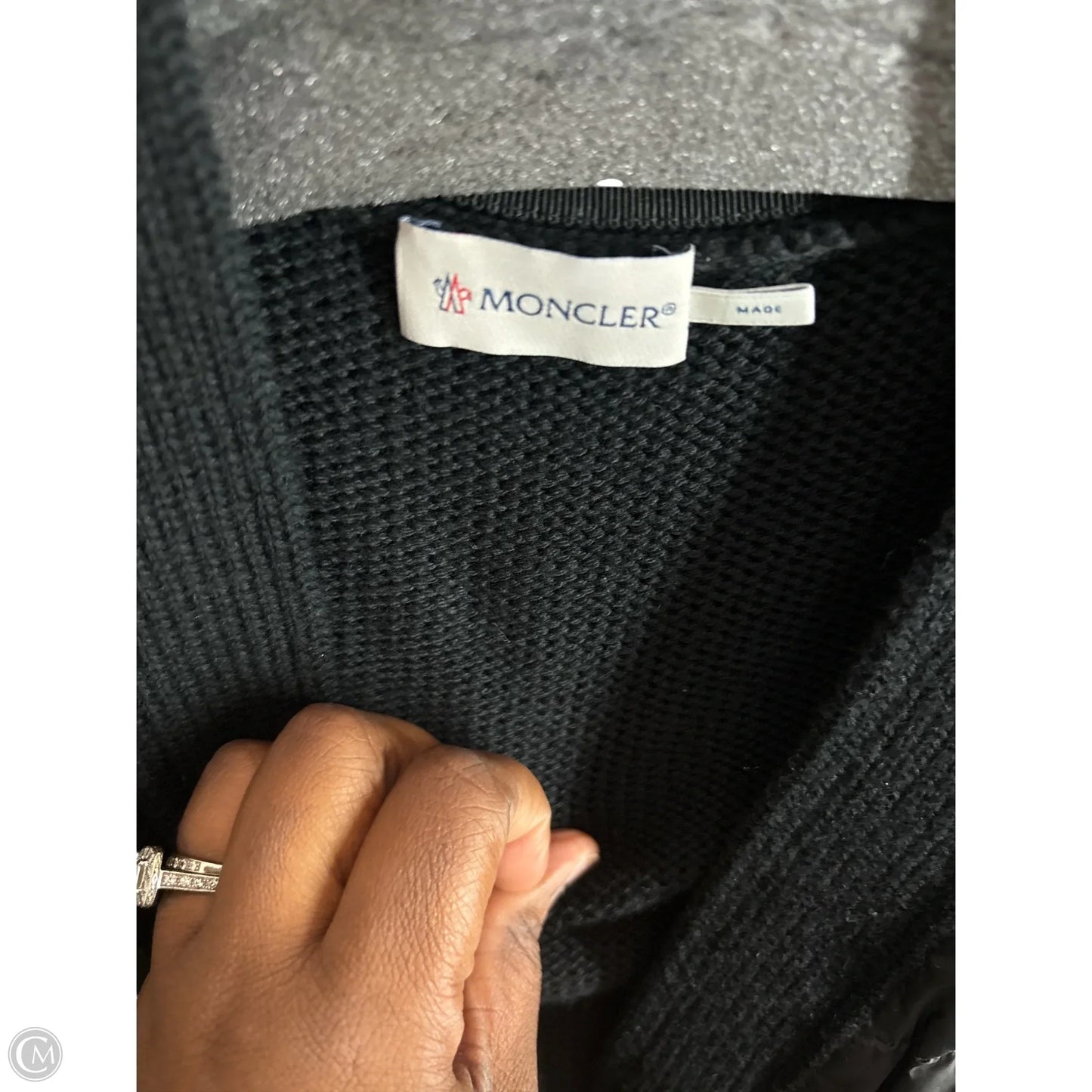 Jacket Luxury Designer By Moncler In Black, Size: Xs