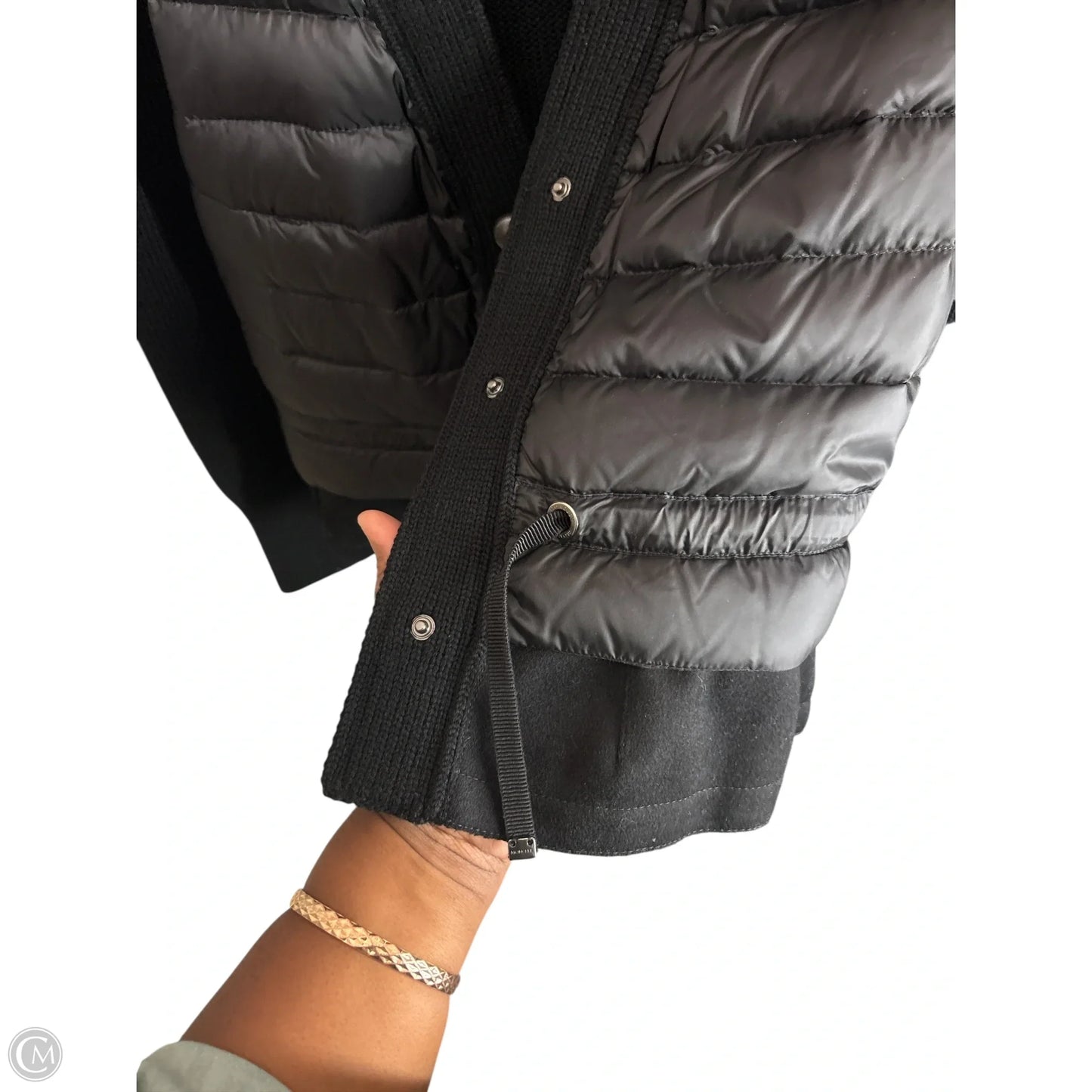 Jacket Luxury Designer By Moncler In Black, Size: Xs