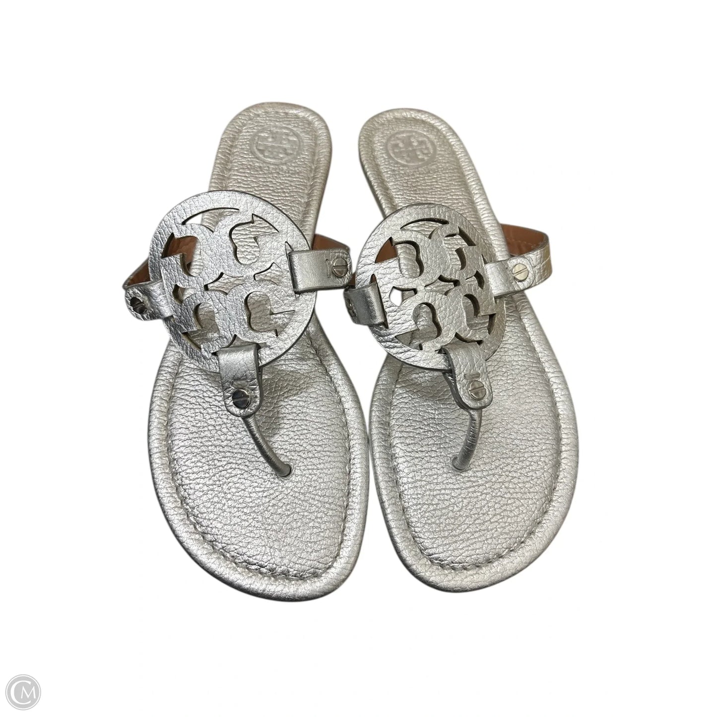 Sandals Designer By Tory Burch In Silver, Size: 10.5