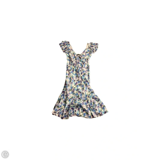 Dress Casual Midi By J. Crew In Blue & Purple, Size: M