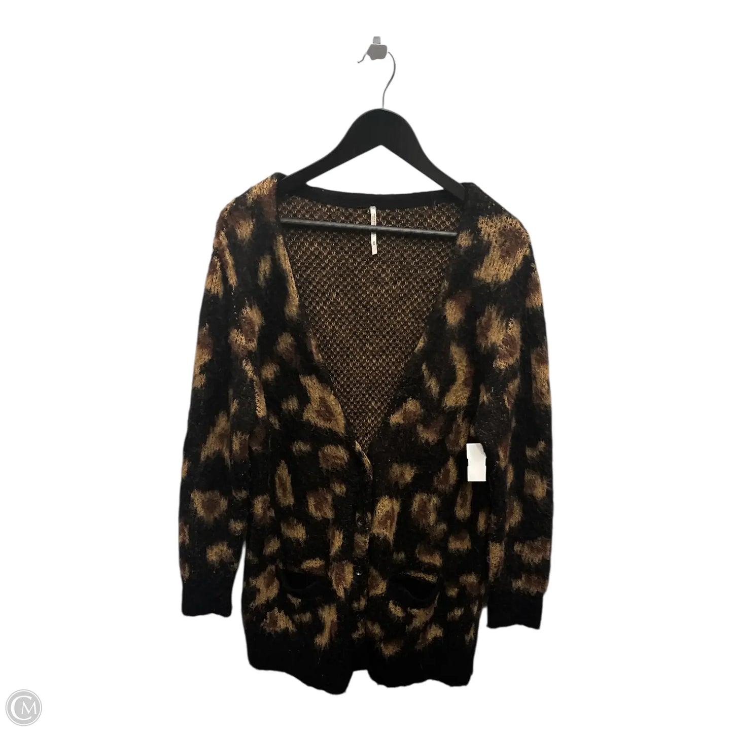 Sweater Cardigan By Clothes Mentor In Animal Print, Size: M